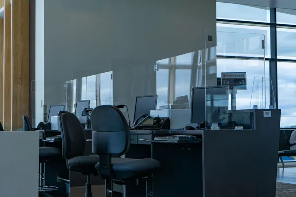 Reception counters and work stations