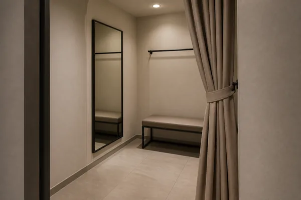 Fitting rooms and mirrors